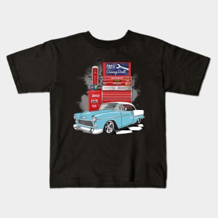 1955 Skyline Blue Chevy Bel Air Garage Built Kids T-Shirt